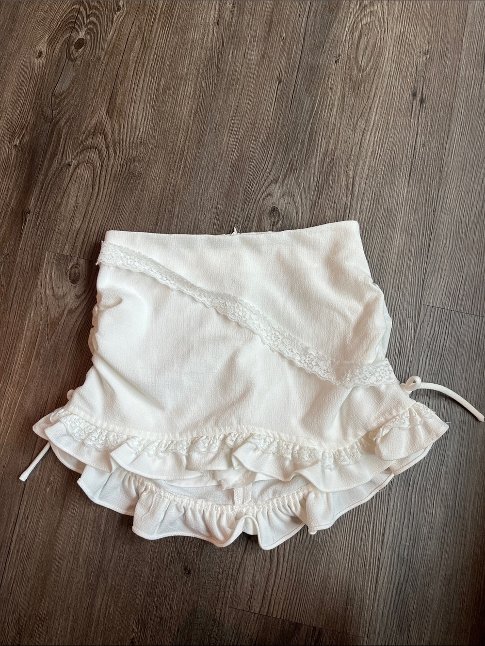Ruffle Skort with Lace Trim